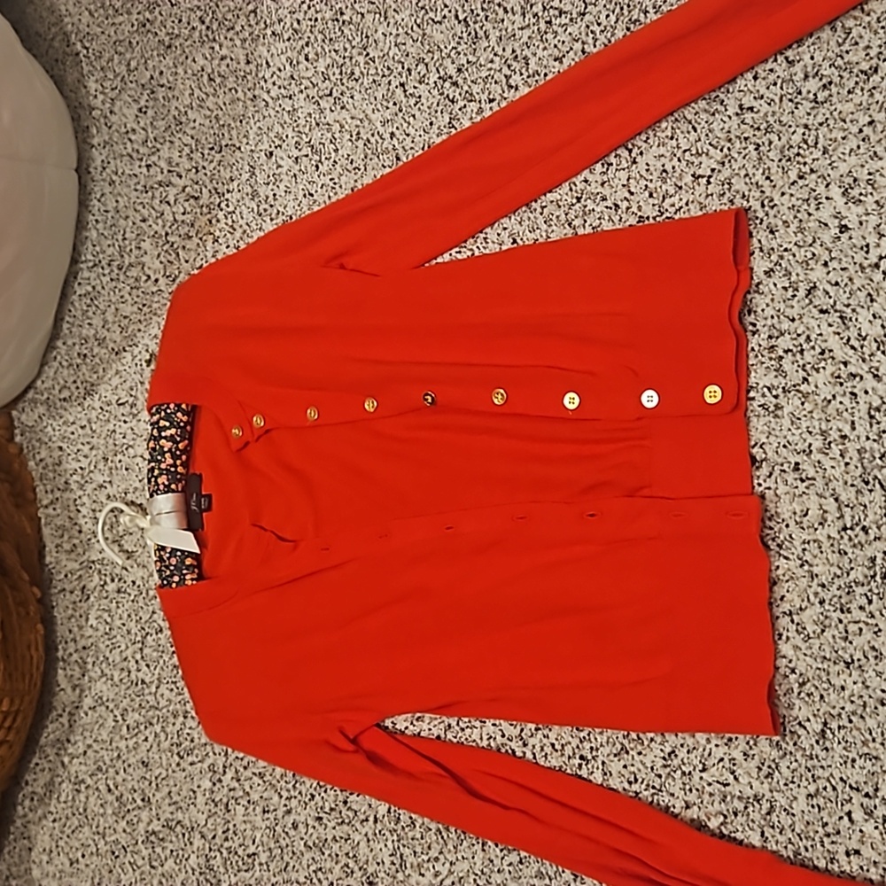 J Crew Red Cardigan